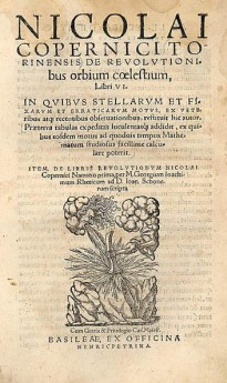 The first page of Copernicus' De revolutionibus orbium coelestium, which marked the beginning of the European Scientific Revolution